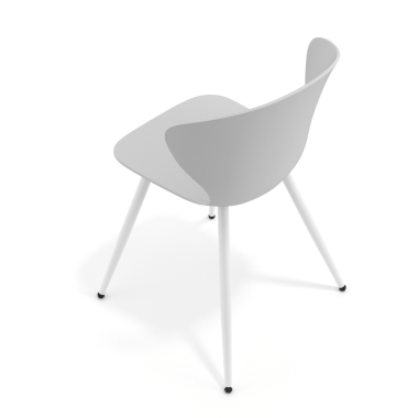 chaise de conference blanc gris 4 pattes plastique accoudoirs fixes 7