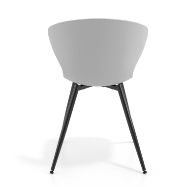 chaise de conference noir gris 4 pattes plastique accoudoirs fixes 4