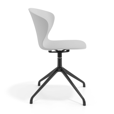 chaise de reunion noir gris base pyramide plastique accoudoirs fixes 3