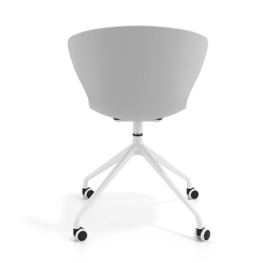 chaise de reunion blanc gris avec roulettes plastique accoudoirs fixes 4