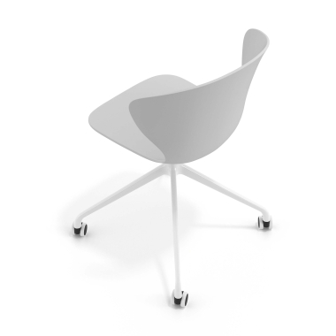 chaise de reunion blanc gris avec roulettes plastique accoudoirs fixes 7