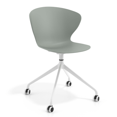 chaise de reunion blanc anthracite avec roulettes plastique accoudoirs fixes 1