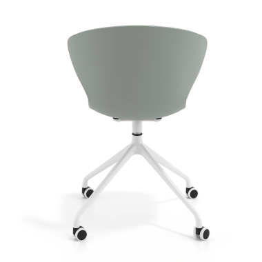 chaise de reunion blanc anthracite avec roulettes plastique accoudoirs fixes 4