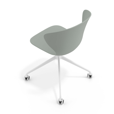 chaise de reunion blanc anthracite avec roulettes plastique accoudoirs fixes 7