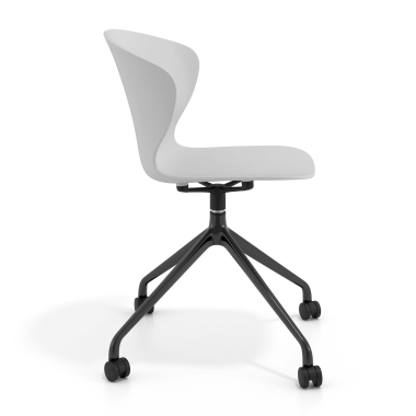 chaise de reunion noir gris avec roulettes plastique accoudoirs fixes 3