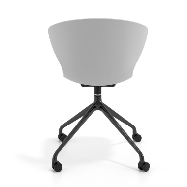 chaise de reunion noir gris avec roulettes plastique accoudoirs fixes 4