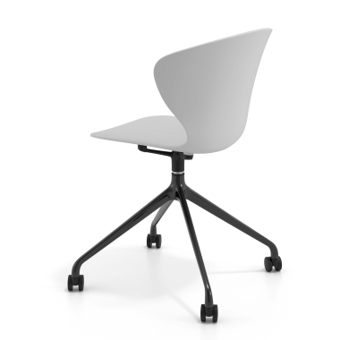 chaise de reunion noir gris avec roulettes plastique accoudoirs fixes 5