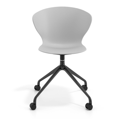 chaise de reunion noir gris avec roulettes plastique accoudoirs fixes 6