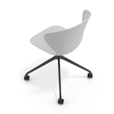 chaise de reunion noir gris avec roulettes plastique accoudoirs fixes 7