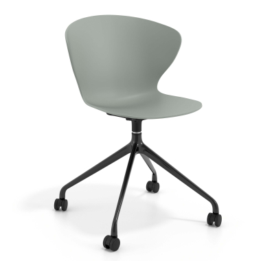 chaise de reunion noir anthracite avec roulettes plastique accoudoirs fixes 1