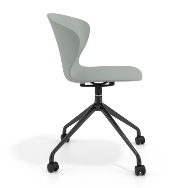chaise de reunion noir anthracite avec roulettes plastique accoudoirs fixes 3