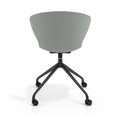 chaise de reunion noir anthracite avec roulettes plastique accoudoirs fixes 4