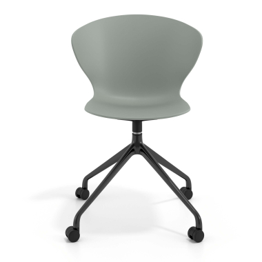 chaise de reunion noir anthracite avec roulettes plastique accoudoirs fixes 6