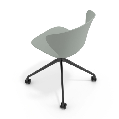chaise de reunion noir anthracite avec roulettes plastique accoudoirs fixes 7