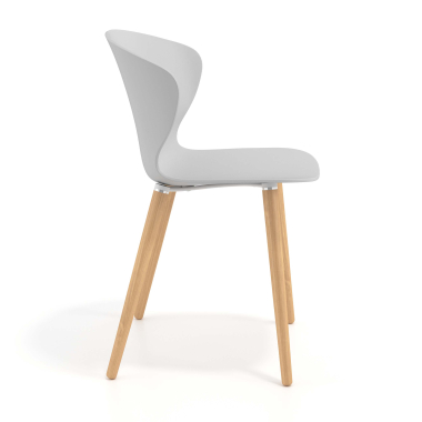 chaise scandinave gris pattes en bois plastique accoudoirs fixes 3