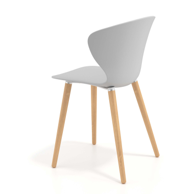 chaise scandinave gris pattes en bois plastique accoudoirs fixes 5