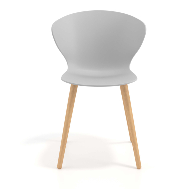 chaise scandinave gris pattes en bois plastique accoudoirs fixes 6
