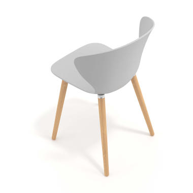 chaise scandinave gris pattes en bois plastique accoudoirs fixes 7
