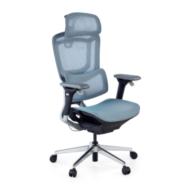 chaise ergonomique bleu valkyr maille accoudoirs reglables 4d double soutien lombaire appui tete 1