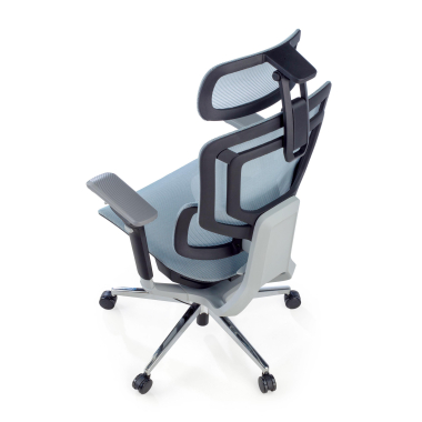 chaise ergonomique bleu valkyr maille accoudoirs reglables 4d double soutien lombaire appui tete 12