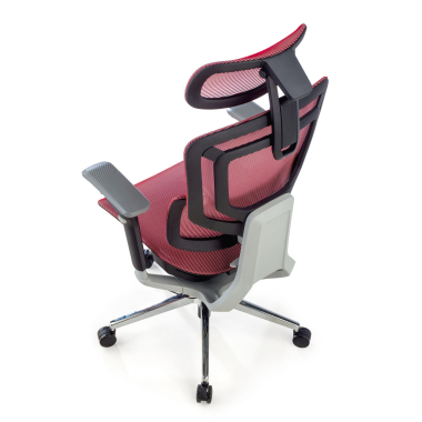 chaise ergonomique rouge valkyr maille accoudoirs reglables 4d double soutien lombaire appui tete 12