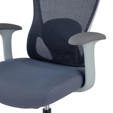 chaise de bureau blanc gris vital maille accoudoirs fixes soutien lombaire appui tete 5