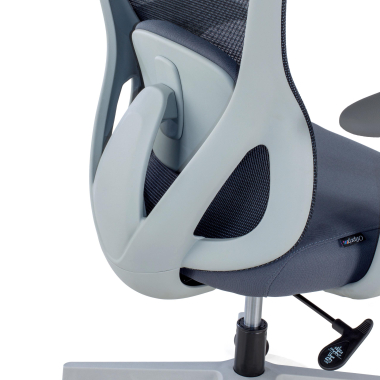 chaise de bureau blanc gris vital maille accoudoirs fixes soutien lombaire appui tete 4