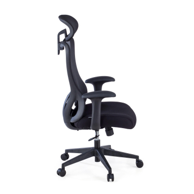 chaise de bureau noir vital maille accoudoirs fixes soutien lombaire appui tete 7