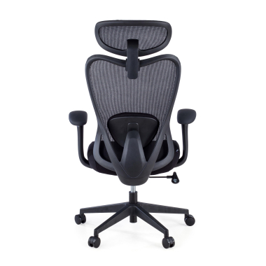 chaise de bureau noir vital maille accoudoirs fixes soutien lombaire appui tete 6