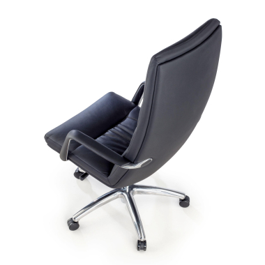 fauteuil de bureau noir goteborg cuir authentique accoudoirs fixes 8