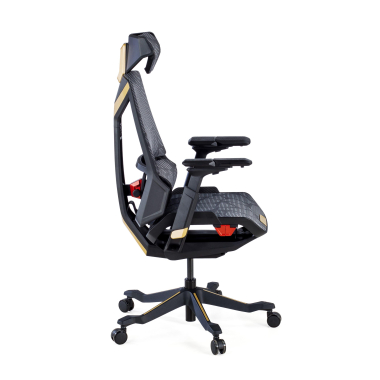 chaise gaming jaune blooddragon maille accoudoirs reglables 6d soutien lombaire appui tete 8