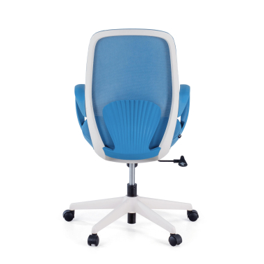 chaise pivotante bleu whisper maille accoudoirs fixes 8