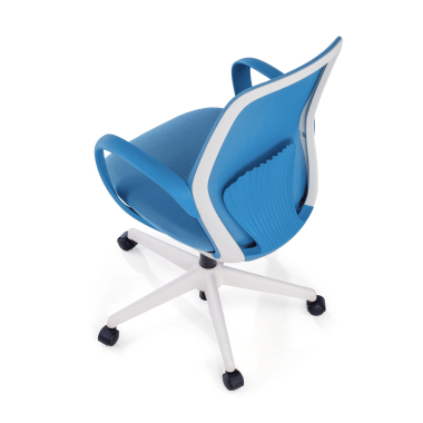 chaise pivotante bleu whisper maille accoudoirs fixes 9