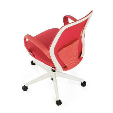 chaise pivotante rouge whisper maille accoudoirs fixes 9