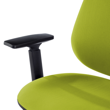 chaise de bureau vert avec des bras tissu accoudoirs reglables 1d 3