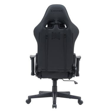 chaise gaming noir epic simil cuir accoudoirs mobiles coussin lombaire et cervical appui tete repose pieds extensible 6