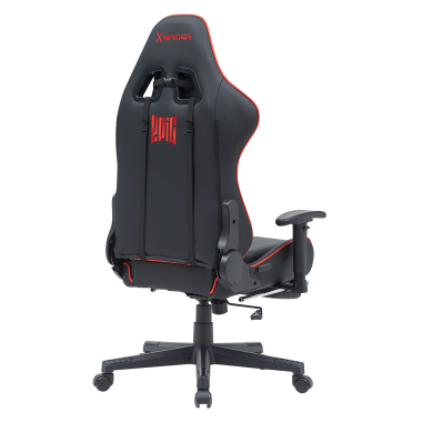 chaise gaming rouge epic simil cuir accoudoirs mobiles coussin lombaire et cervical appui tete repose pieds extensible 8