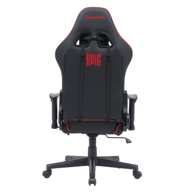 chaise gaming rouge epic simil cuir accoudoirs mobiles coussin lombaire et cervical appui tete repose pieds extensible 6