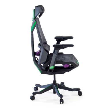 chaise gaming vert blooddragon maille accoudoirs reglables 6d soutien lombaire appui tete 8