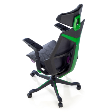 chaise gaming vert blooddragon maille accoudoirs reglables 6d soutien lombaire appui tete 10