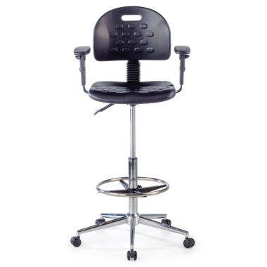 tabouret datelier et de laboratoire noir tabouret avec accoudoirs plastique sans accoudoirs 3
