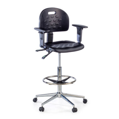 tabouret datelier et de laboratoire noir tabouret avec accoudoirs plastique sans accoudoirs 1