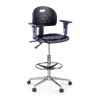 Tabouret de travail avec accoudoirs MaxWork X1, anneau repose-pieds