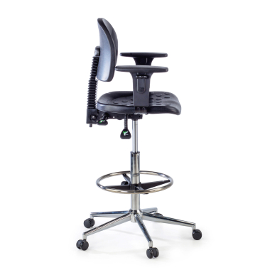 tabouret datelier et de laboratoire noir tabouret avec accoudoirs plastique sans accoudoirs 6