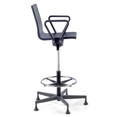 tabouret datelier et de laboratoire noir avec bras plastique accoudoirs mobiles 6
