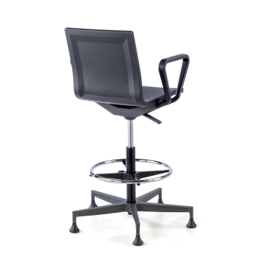 tabouret datelier et de laboratoire noir avec bras plastique accoudoirs mobiles 7