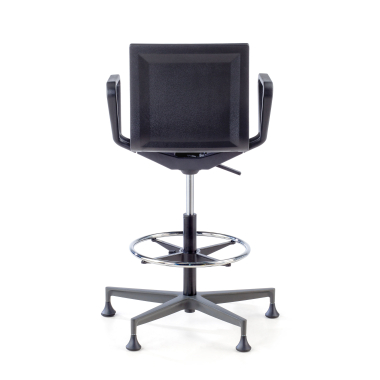 tabouret datelier et de laboratoire noir avec bras plastique accoudoirs mobiles 8