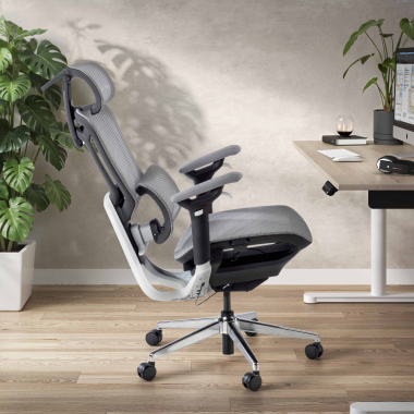 chaise ergonomique gris valkyr maille accoudoirs reglables 4d double soutien lombaire appui tete 3
