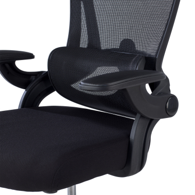 chaise ergonomique noir optima maille accoudoirs rabattables double soutien lombaire appui tete 6