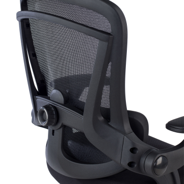 chaise ergonomique noir optima maille accoudoirs rabattables double soutien lombaire appui tete 5